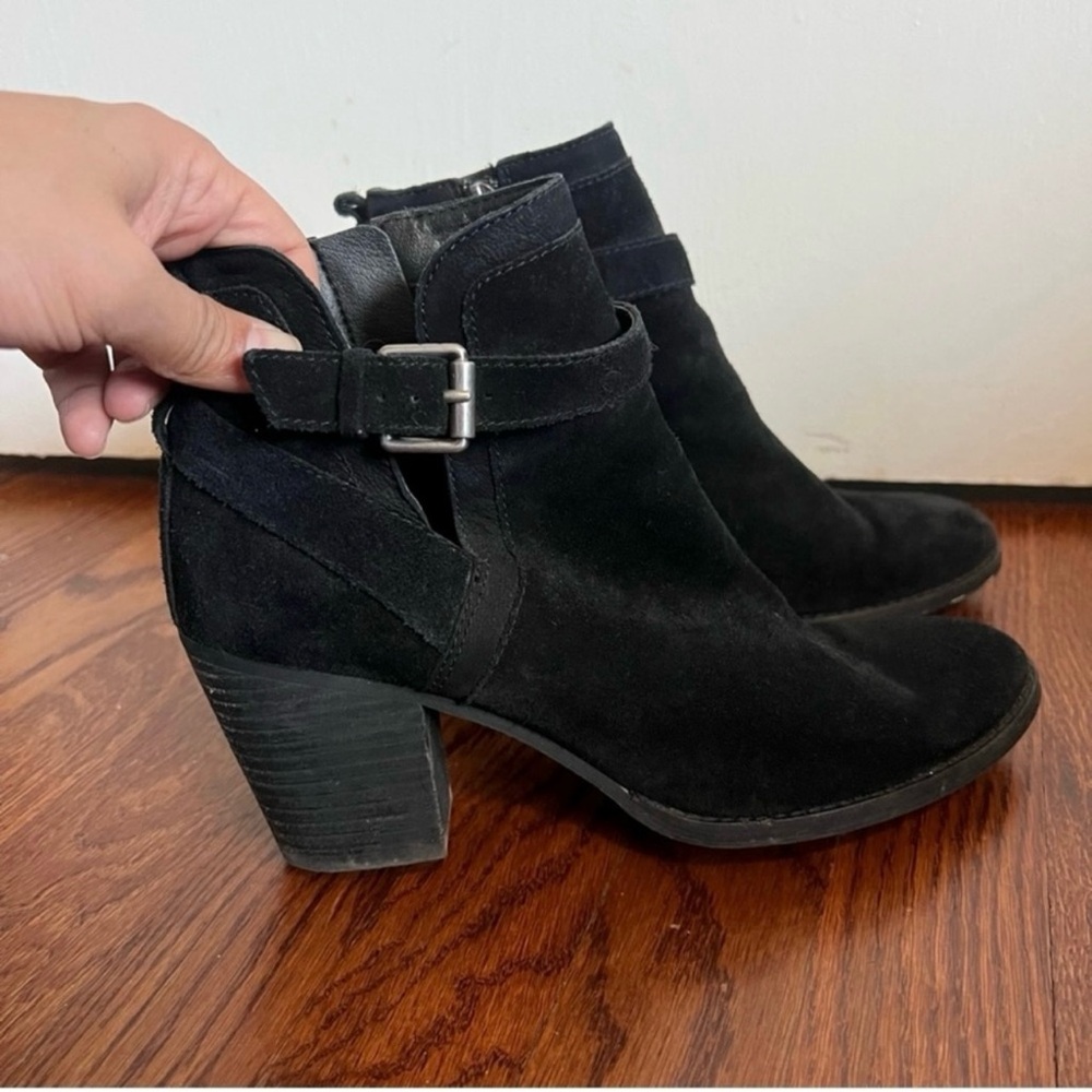 sam edelman black suede maurine cut out ankle boots 
size 9.5